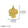 Golden stainless steel flower charm pendant with size measurements 1.70cm by 1.20cm - Golden Flower (A0005201)