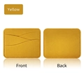 Ginger yellow PU leather card holder with lychee texture and multi-card slots design - Thick Rippled 3 Slots / Ginger Yellow