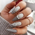 JP1906-Matte Grey Gradient Snowflake