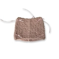 Pink knit beanie hat with cat ears and ribbon bows on a clean white background - 16x23cm / Pink