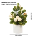 Mini albero di Natale LED in vaso bianco con scritta Merry Christmas e pigne - Champagne