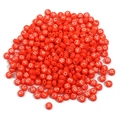 Pile of red acrylic round beads with white uppercase letters for DIY jewelry making - Solid Red with White Letters
