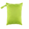 Waterproof wet bag for diapers in grass green color with snap handle and white zipper - 15*18cm / Light Grass Green