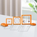 Orange PE film floating jewelry display boxes with round bases in multiple sizes - 7*7*2cm / Orange