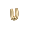 Golden 3D bubble letter U charm pendant with a polished mirror finish for DIY bracelets - Letter U / Gold