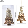Set di 3 pendenti a stella glitterata dorata per albero di Natale con misure e peso - Set da 3 Alberi di Natale Glitterati Traforati