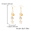 Tableau des tailles détaillé des boucles d'oreilles étoile de mer et perles - Étoile de mer blanche coquillage doré