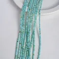 Sky blue flat round shell beads strands for handmade DIY jewelry necklace making - 3mm / Light Blue