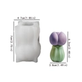 Tulip candle silicone mold for DIY crafts with detailed product size measurements - Tulip - Small (Thick)