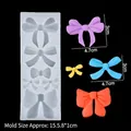 DIY bow-shaped silicone mold A177 for fondant and crafts with five different bow styles - Style 3 (15.5*5.8*1cm) / Clear