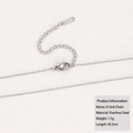 Detail of 45.5cm stainless steel cable chain with lobster clasp and extension link - Stainless Steel / O-Chain / Silver
