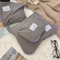 Three-piece dark grey waterproof travel organizer set with vibrant purple zipper details - Small / Dark Gray