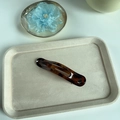 Classic tortoiseshell hair clip in dark brown and amber finish for elegant styling - Claw Clip - Amber Leopard