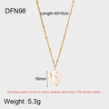 Detalle del collar de perlas barrocas con 40+5cm de largo y colgante de 16mm de tamaño - Colgante de Perla de Agua Dulce Barroca (DFN98)