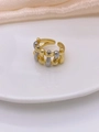 Verstellbarer zweifarbiger Ring mit gewebtem Kettendesign in Gold und Silber - Einstellbar Offen / Zweifarbig Kette Hohl