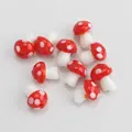 Red and white mushroom-shaped glass beads for handmade jewelry DIY necklaces - Red
