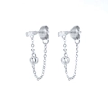Orecchini a frangia in argento S925 con scintillanti zirconi cubici per donna - Argento