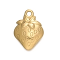 Gold plated stainless steel strawberry pendant charm with detailed seed textures - Gold 540# Strawberry / 11*15mm