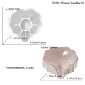 Moules à savon en silicone en forme de fleur trèfle rose et blanc avec dimensions - Moule à Boîte à Savon Fleurs de Cerisier-02
