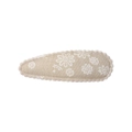Pinza para el pelo en lona beige con estampado de margaritas y bordado decorativo - Estilo 22