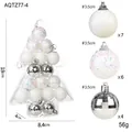 Christmas ball set with 17 pieces of glittery and iridescent ornaments in a tree box - Disco Mirror Glitter and Fragment Combination / 3.5cm 17Pcs/Box (Tree Shape)