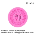 Pink rose wreath silicone mold with leaf textures for fondant and baking projects - Pink