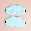 3D cloud-shaped light blue sleep mask with ergonomic 3D grooves and smooth ice silk fabric - Sky Blue