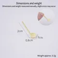 Miniature cream plastic long-handle soup spoon for dollhouse kitchen scene 2cm - Yellow