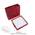 Dark red 7-piece jewelry gift set with 19x19x4cm necklace box and matching paper bag - 19x19x4cm 7-Piece Set Necklace Box with Handbag / Burgundy