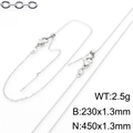 Silver titanium steel adjustable pin chain set with necklace and bracelet specifications - Welded O-Chain Bracelet / Steel
