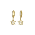 Pendientes de estrella en plata s925 dorada con pavé de circonitas y gemas redondas - Colgante Estrella (Cobre Chapado en Oro) / Dorado
