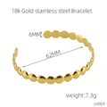 Dessin technique de bracelet en acier inoxydable 18K avec largeur 6mm et diamètre 62mm - Style Minimaliste (664)