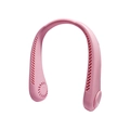 Draagbare roze nekventilator met bladloos ontwerp en USB-opladen voor verkoeling - Roze