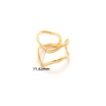 18K gold plated double layer wavy ring with fluid design, 11.62mm width minimalist band - Double Layer Twisted Style (XKR0220) / 11.62mm / Gold