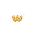 Close-up of golden balloon-style letter W pendant with polished metallic finish - Letter W