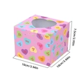 Pink heart-shaped window gift box with Valentine patterns and dimensions 10x10x7.5cm - New Pink Heart
