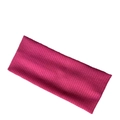 Elastic knitted headband in rose pink ribbed fabric with elegant twisted knot design - Rose Red