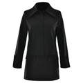 Completo gonna e giacca nera a maniche lunghe con collo a revers e tasche - S / Nero