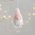 Gnome de Noël suspendu en peluche rose avec barbe blanche, taille 14cm x 5,5cm - Père Noël Rose