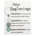 Handmade stone bead keychain with Tiger Eye and Sodalite on New Beginnings card - New Beginnings White Card (3607)