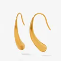 Minimalist golden teardrop earrings in polished stainless steel with geometric C-shape - Streamlined Water Drop Style - Gold (KDE1335)
