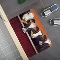 Detailed view of cow illustration mat on marble floor with indoor slippers - 40x60cm / Cows at Fence