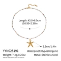 Detail view of gold starfish pendant with colorful beads and product specifications - Sea Star Pendant Style (YYN025191) / Colorful