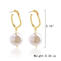 Baroque pearl earrings in matte gold finish with dimensions 2.16 inch and 0.26 oz weight - E1904-10 Large C Disc
