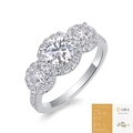 Stunning 5 carat moissanite three-stone ring in 925 silver with GRA certificate - US Size 9 / 1 Carat Moissanite (with GRA Certificate) (R13160)