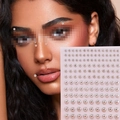 Silver self-adhesive acrylic face pearls in various sizes for festival makeup decoration - Silver Lip Studs