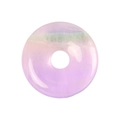 Natural purple and green fluorite stone donut pendant with polished smooth finish - Fluorite