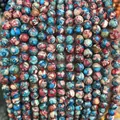 Imperial Jasper beads with natural colorful sedimentary rock texture for DIY jewelry making - 6mm (Approx 60pcs) / Blue Red Emperor Stone