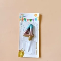 Sparkly galaxy gradient number 4 birthday candle with blue and gold metallic finish - Number 4 / Green Pink Gold Gradient