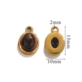Oval gold stainless steel pendant with brown tiger eye stone, size 10x15mm - Small-Tiger Eye